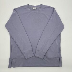 Sage Collective Women's Sweatshirt M Lavender Crewneck Side Slit Soft Lounge Top